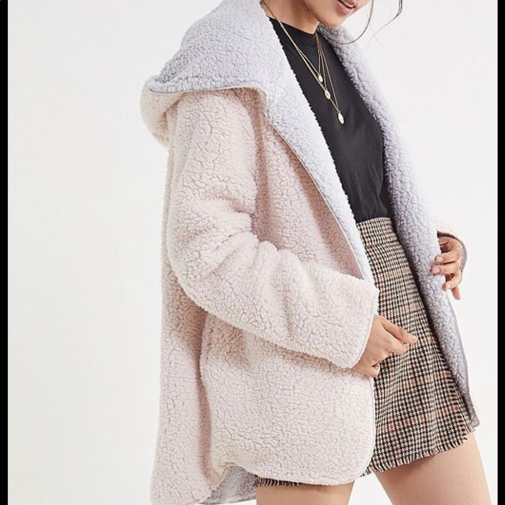Urban Outfitters Cozy Reversible Teddy Coat